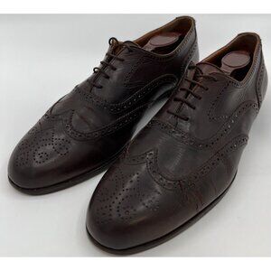 Polo Ralph Lauren Brown Leather Wingtip Oxfords Men's Size 10.5 D Dress Shoes